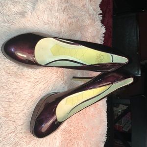 Joan and David Shoes-Burgundy Patent Leather